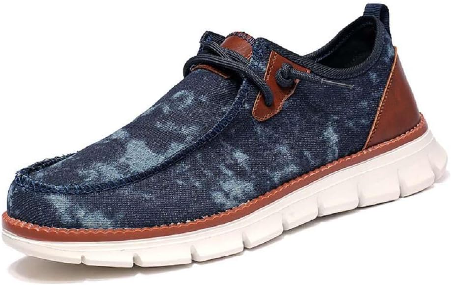 Mens Canvas Loafers Comfort Breathable Walking Shoes Lightweight Causal Slip-ons