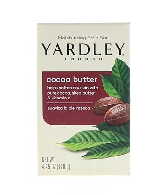 Yardley London Cocoa Butter Nourishing Bath Bar with Shea Butter and Vitamin E 4 oz Pack of 6