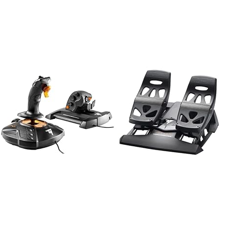 ThrustMaster TFRP Rudder Pedals & T16000M FCS HOTAS for PC (USB, Pedals, Joystick, Ergonomic, Flight Controller, PC, PS4, Xbox One)