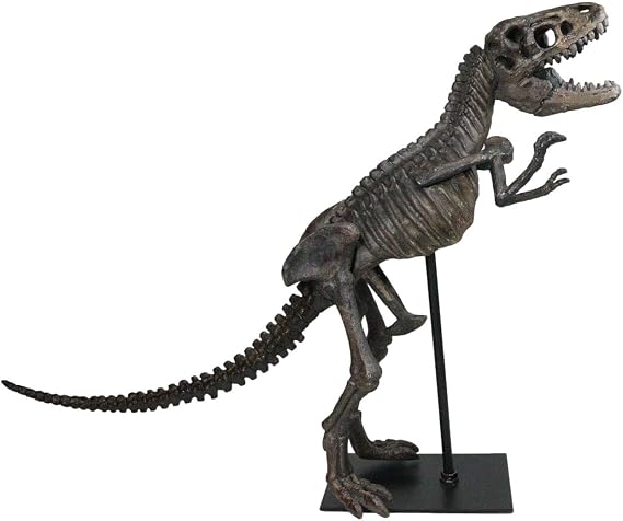 Ebros Prehistoric Standing Tyrannosaurus Rex Dinosaur Fossil Skeleton Statue On Museum Gallery Mount 19.25" Long for Trex Archaeology Fans Excavation of Ice Age Jurassic Era Decor Figurine Model