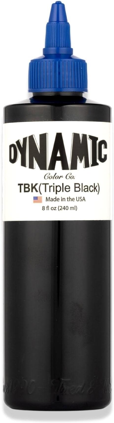 Dynamic Color Co Triple Black Ink Bottle 8oz | Sterilized and lot-numbered for full traceability; established American brand trusted by artists worldwide