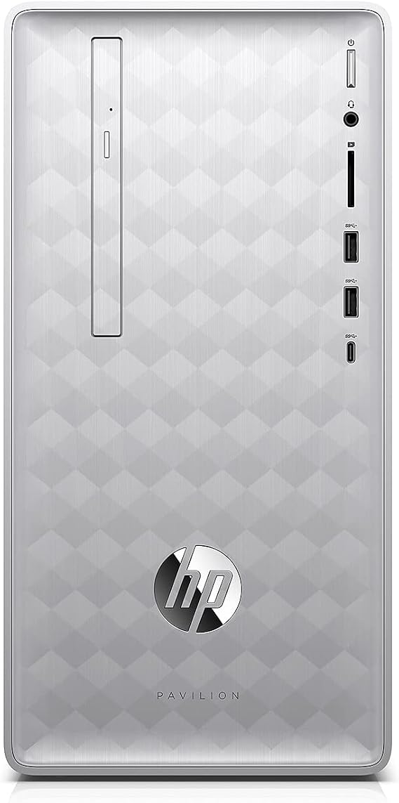 HP Pavilion (590-p0050) Desktop Computer with Intel Core i5+8400 Processor, 8GB RAM and 16 GB Intel Optane Memory, 1TB Hard Drive, Windows 10 (Silver)