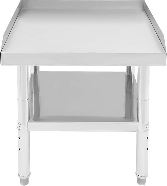 Commercial Work Table, Stainless Steel, Prep Table with Double-Tier Design, Grill Stand for Home, Restaurant Kitchen (24x24x24in, Silver)