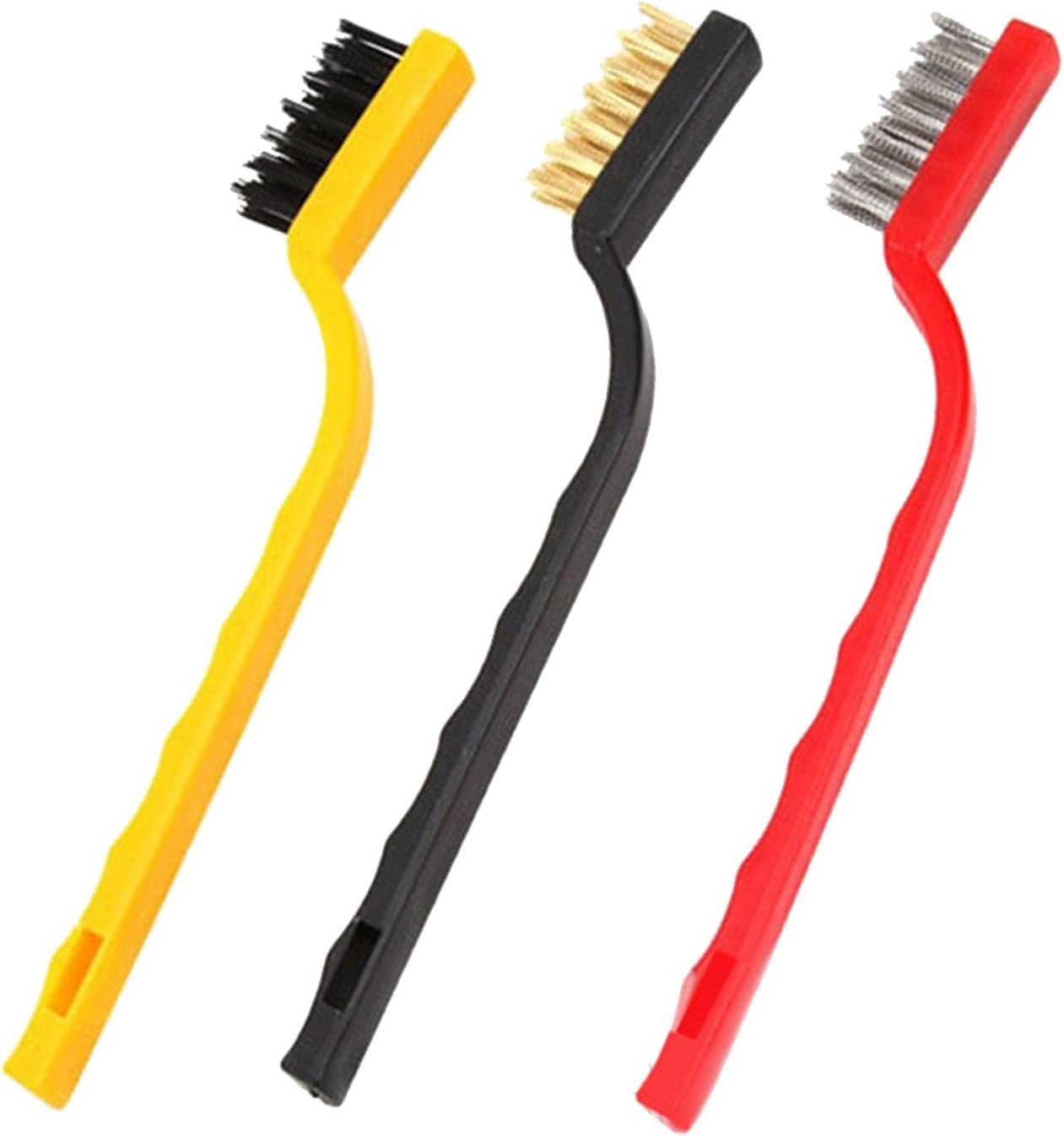 Kyrotech 3lü Mini Tel Fırça Seti, Paslanmaz Çelik, Bakır ve Naylon Kıllı Temizleme Fırçaları, Gaz Ocağı, Musluk, Mutfak Köşe ve Dar Alanlar İçin Temizlik Aleti