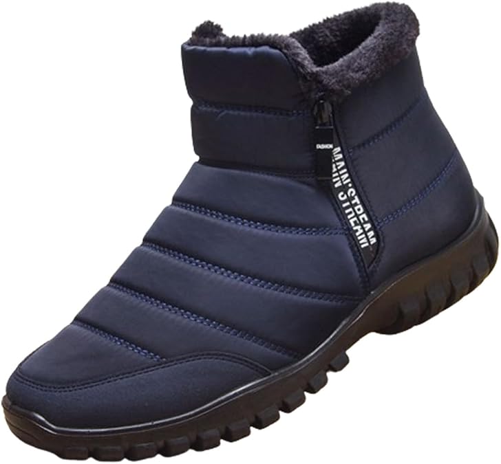 Kervaky Men's Snow Boots Men's Plush Warm Cotton Boots Hiking Boots Military Tactical Boots Work Boots Outdoor Boots