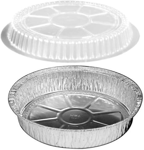 Combo 9-inch Aluminum Foil Pans with LIDS (Case of 100), Round Foil Baking Pans