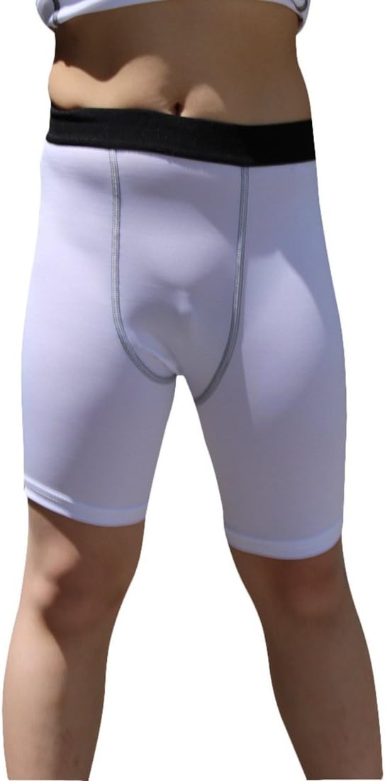LANBAOSI Youth Boys' Compression Shorts Cool Dry Baselayer Sports Tights Athletic Spandex Legging with Pocket