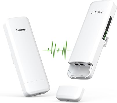 AdaLov CPE881 3 Pack Wireless Bridges, Point to Point Gigabit WiFi Bridge with 2 1Gbs LAN Ports, 5km Long Range Outdoor CPE for Network Extend of Shop, Barn, Garage