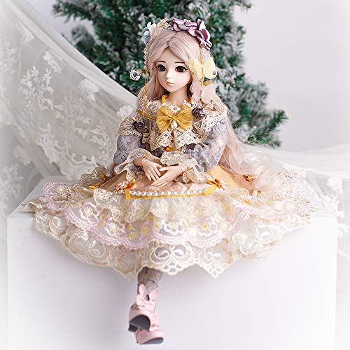UCanaan BJD Doll, 13 SD Dolls 24 Inch 18 Ball Jointed Doll DIY Toys with Clothes Outfit Shoes Wig Hair Makeup, Best Gitfs for Christmas Birthday