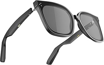 Smart Bluetooth Glasses, UV400 Polarized Safety Sunglasses, Built-in Mic & Speakers, Wireless Music & Calls, Voice Assistant Smart Audio Sunglasses for Men & Woman, Compatible with iOS/Android