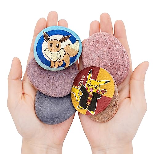 ROCART 36 PCS Large Rocks for Painting, 2.05-3.15 Inches Flat Painting Rocks for Arts & Crafts, Natural Smooth River Rocks for Painting, Kindness Rocks, Decoration, DIY, Crafting Gift