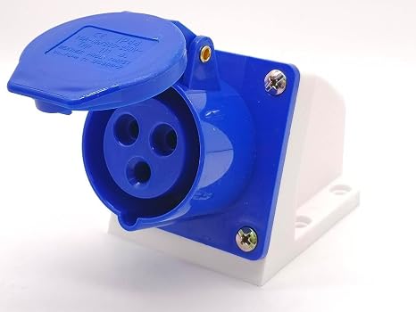 Elecbee Industrial Connector Socket 3P 16A 220V-250V 2P+E 6h IP44