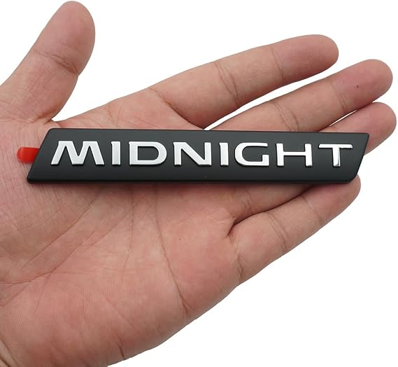 One pc Midnight Edition Rear Trunk Fender Decals Sticker Emblem Badge Nameplate (Black Silver)