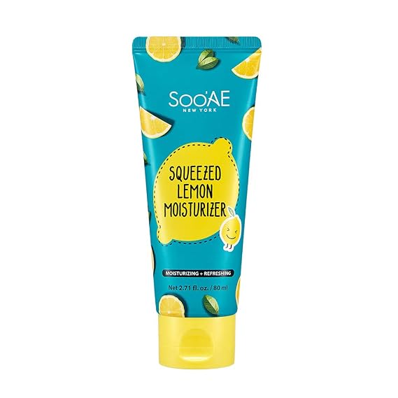 SOOAE Squeezed Lemon Moisturizer, Lemon Vitamin C, Hyaluronic Acid Moisturizer, MOISTURIZING + REFRESHING, All Skin Type, Clean Beauty, Free From Harmfull Ingredients