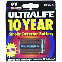 Ultralife U9VLJPXC Lithium Battery, 9V, For Smoke/CO Detector - 1 Piece Retail Card