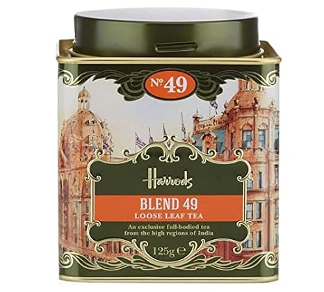 Harrods London No.49 Blend 49 125g Loose Tea in a gift tin caddy