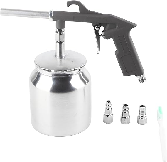 Sandblaster Kit, Portable Sandblaster Air Sand Sandblasting Spray Gun Tool Set Kit for Sanding Spraying Cleaning, with 750cc Aluminium Pot, 10.0Bar Working Pressure