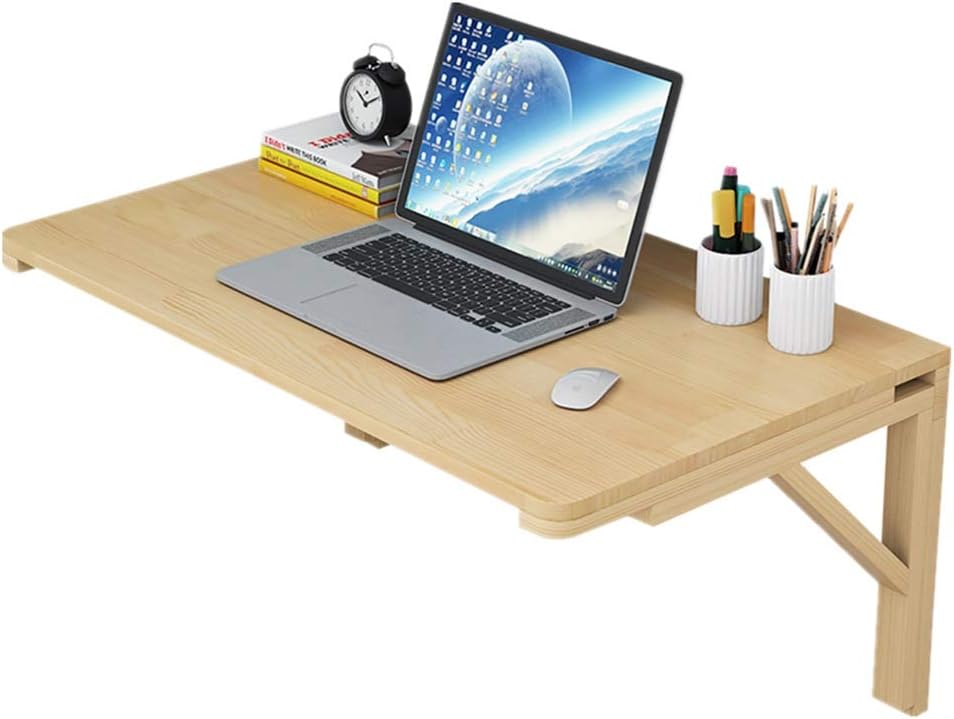 Folding Table Invisible Wall Mounted Simple Computer Table Wooden Folding Table Dining Table Home Small Apartment Kitchen Console Portable Table Color : Wood, Size : 7040