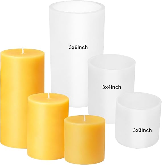 Large Cylinder Mold for Candle Making,3Pcs Pillar Silicone Mold
