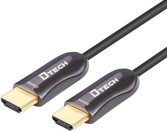 DTECH Ultra Slim Extra Long Fiber Optic HDMI 2.0 Cable 100 Feet Supports 4K 60Hz 18Gbps High Speed for Projector Laptop Computer Monitor TV Camera (31 Meters)