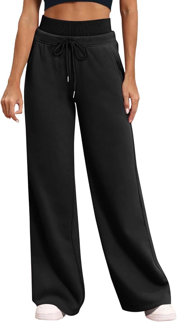 GOHRSHA Womens Barrel Sweatpants High Waisted Wide Leg Baggy Pants with Pockets Loose Casual Drawstring Elastic Waist Pants