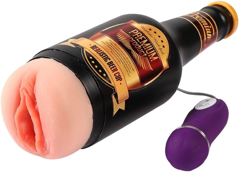 Bonilove Tırtıklı Ten Hissiyatında Titreşimli Şişe Tipi Vajina Mastürbatör
