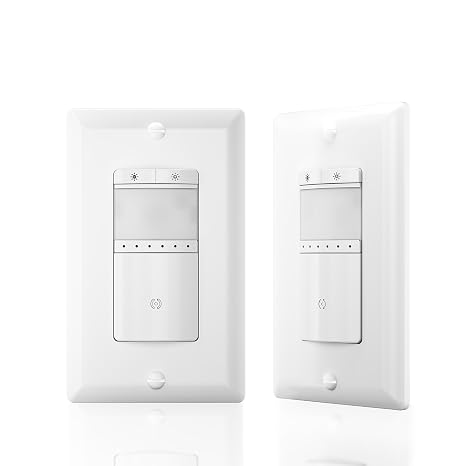 ECOELER Motion Sensor Dimmer Switch, Timer & Sensitivity Adjustable, 2 Pack
