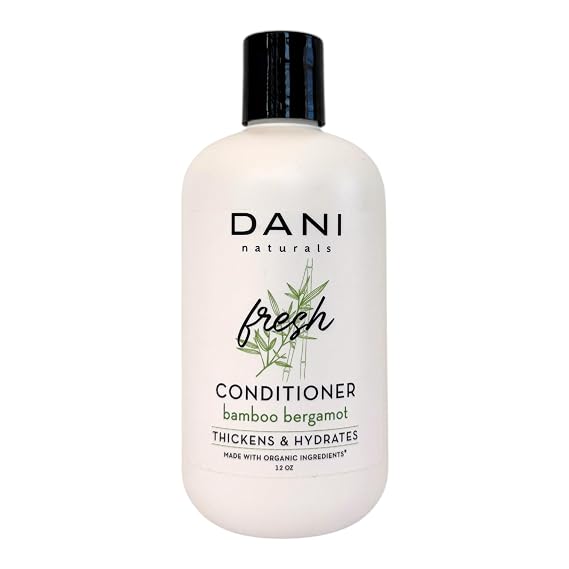 DANI Naturals Bamboo Bergamot Conditioner, Sulfate-Free, Vegan,12 fl oz | Sulfate-free, vegan formula,Hydrates and smooths dry or curly hair,Fresh bamboo bergamot scent,Made in USA