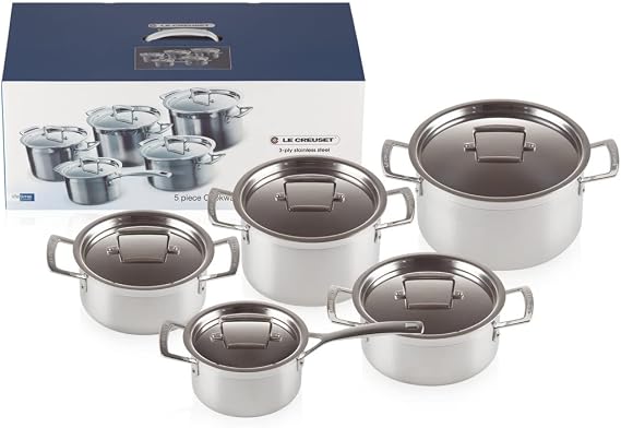 Le Creuset 3-PLY 5-PIECE COOKWARE SET
