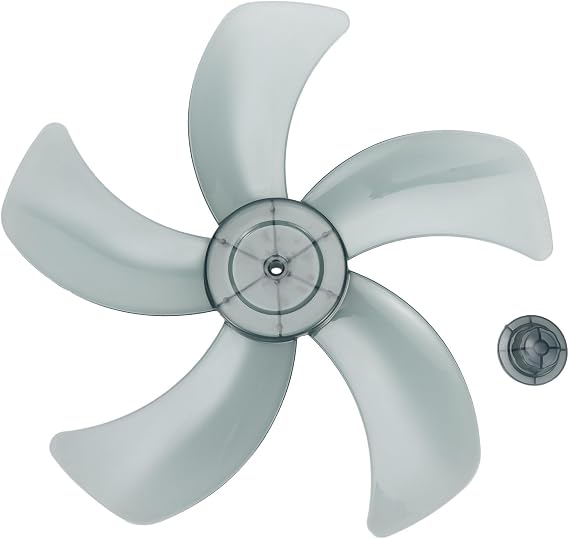 16 Inch Replacement Fan Five Leaves Stand Fan Accessories Plastic Pedestal Fan Parts With Nut Cover for Home Office Cooling(Black)