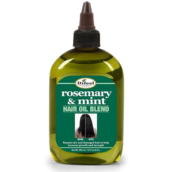 Difeel Rosemary and Mint Hair Oil Blend with Biotin - LARGE 12 oz. - Natural Blended Rosemary Oil for Hair Growth with Biotin