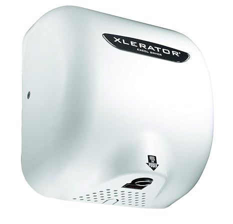 Excel Dryer XL-WV Hand Dryer XLERATOR XL-W Automatic, Surface-Mounted, Cast Cover, White Epoxy Paint, 208-277V Standard Nozzle