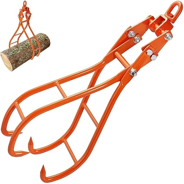 VEVOR Timber Claw Hook, 28 inch 4 Claw Log Grapple Logging Tongs, Swivel Steel Log Lifting Tongs 31 Max Opening, Eagle Claws with 2205LBS1000kg Loading Capacity for Tractors, ATVs, Trucks, Forklifts