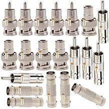 Lsgoodcare 40Pcs BNC Male to RCA Female & BNC Female to RCA Male & BNC Female to BNC Female & BNC Male to RCA Male Convert Coaxial Connector Adapter for CCTV Security Camera Surveillance Video