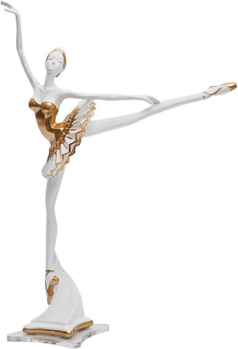HAUCOZE Ballerina Figurine Statue Dancer Sculpture Modern Yoga Decor Polyresin 12inch