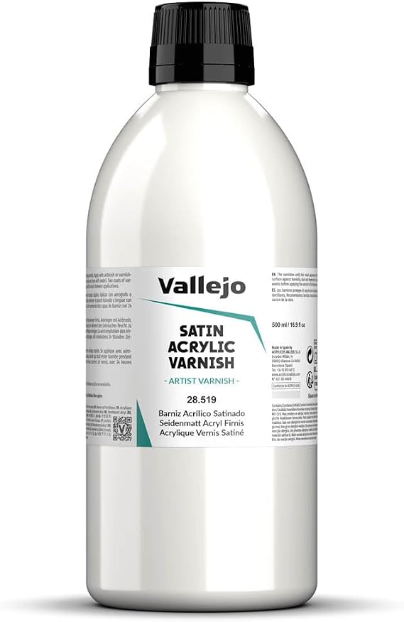 Vallejo Model Color 500 ml Satin Liquid Varnish, 28519