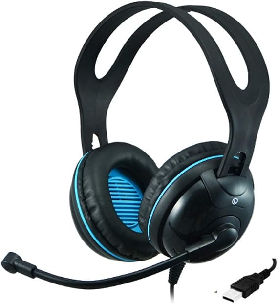 Andrea EDU-455 USB Over-Ear (Circumaural) Stereo Headset, Black, Large Cup, Adjustable Headband, C1-1027600-1