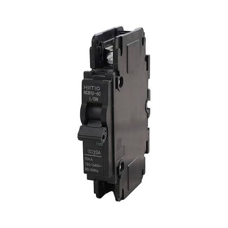 AC Miniature Circuit Breaker,20 Amp 120V/240V 1-Pole DIN Rail Mount (35mm) Circuit Breaker UL 489 Listed HCB1U-60 MCB Replacement for QOU120 for UEB1-70/20/1BBD