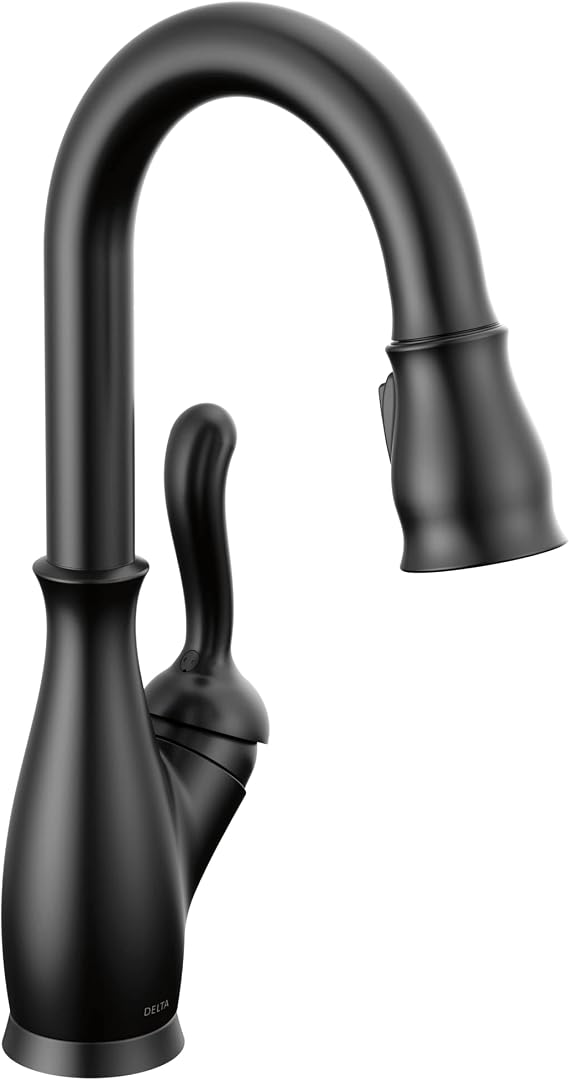 DELTA FAUCET 9678-BL-DST Leland Kitchen Faucet, Matte Black