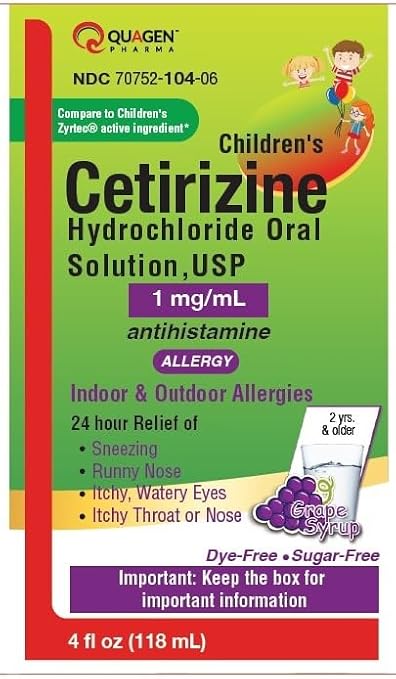 Children's Cetirizine Oral Solution 1mg/mL Grape Flavored 4 fl oz