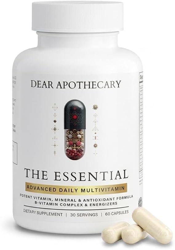 The Essential - Daily Multivitamin for Men & Women, 23 Vitamins Minerals & Herbal Blend, Immune Support, 60 Capsules, 30 Servings, Non-GMO, Gluten Free, Made in USA