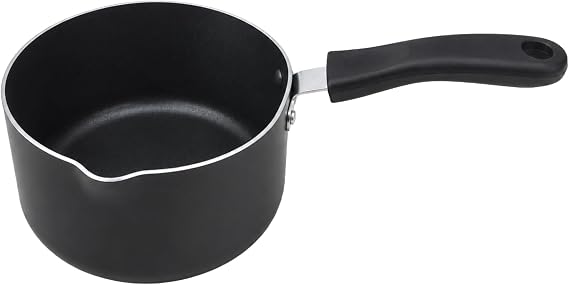 Penguin Home Non Stick Milk Pan 14cm 1.4L Saucepan with Pouring Lips, Easy Clean Nonstick Cooking Pot, Ideal for Milk, Sauces & Heating, Bakelite Handle, Gas & Electric Compatible