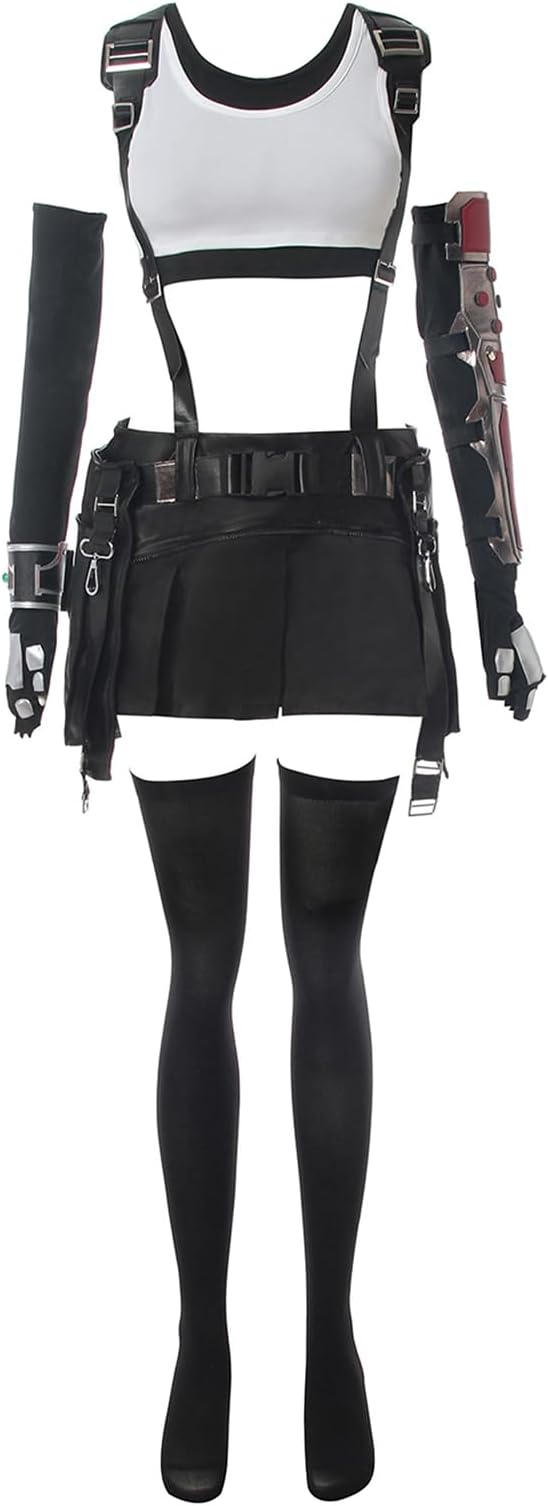LTAKK Tifa Lockhart Cosplay Costume Cosplay FF7 Remake Full Set Outfits Halloween