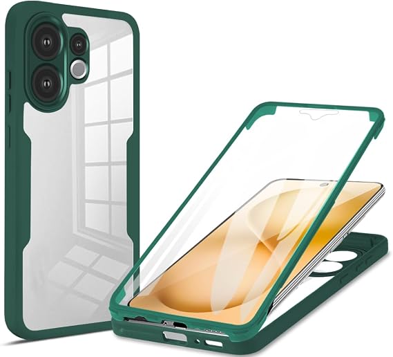 Compatible with Vivo V60 5G Case,Coverwith Built-in Screen Protector Compatible with Vivo V60 5G V2511 Case Cover Green