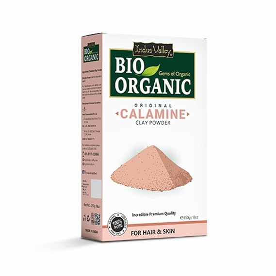 INDUS VALLEY Organic Calamine Clay Powder 100% Natural | Indian Healing Clay for Face & Body | Deep Pore Cleansing Facial & Body Mask | Exfoliating & Skin Care | 0.5 lb