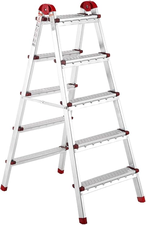 Ayyıldız Çift Çıkışlı Katlanabilir Ev Tipi Merdiven 5+5 Basamak Galvanizli