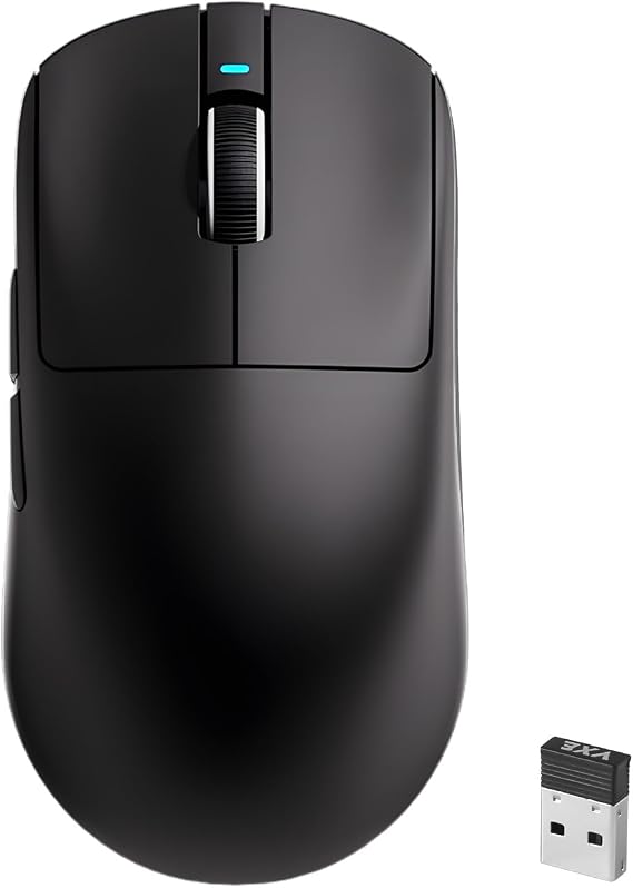 R1 SE+ Gaming Mouse, 18000 DPI, High-Precision PAW3395 SE Sensor,55g Lightweight, Tri-Mode 2.4G/BT5.0/USB-C Mouse, Programmable Ergonomic Mouse for Laptops/PC/Mac (Black)