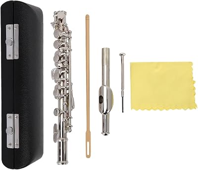 LiebeWH 16 Hole Piccolo Kit Detachable Key Of C Piccolo with Screwdriver PU Leather Box and Cleaning Tool for Beginners Silver, LiebeWHvqf9gk8wgy-02
