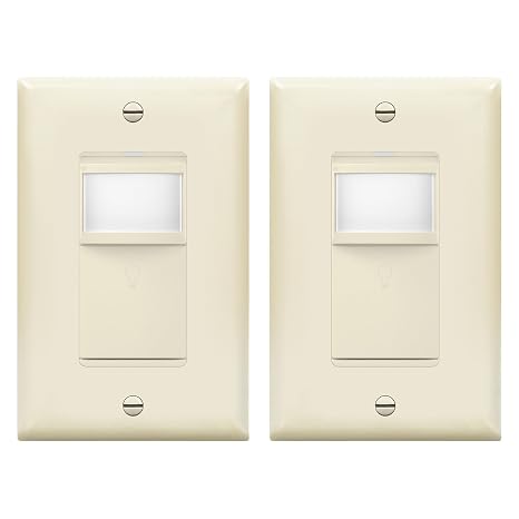 LIDER Motion Sensor Switch with Wall Plate, PIR Sensor Switch, 60Hz, 2-Pack