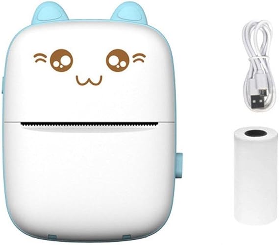 Mini Printer Portable Wireless Thermal Printer Printing Paper Inkless Smart Printer Label Receipt Photo Home Office Blue